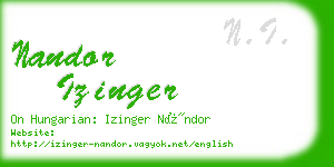 nandor izinger business card